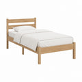 Einzelbett Bettgestell Natur Eiche Massivholz Rechteckig 90 x 200 cm