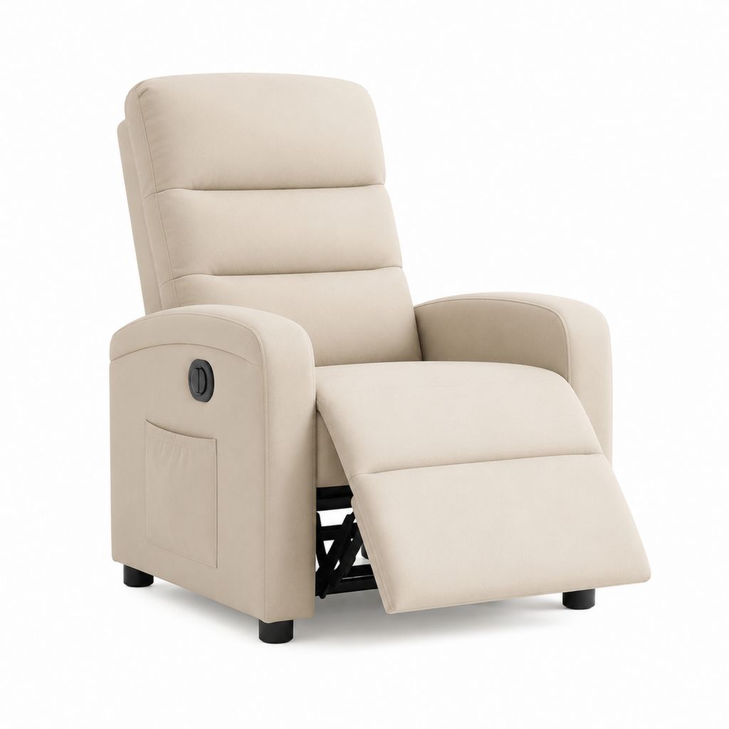 Relaxsessel TV-Sessel manuell verstellbar Creme Polyester 83 x 90 x 102 cm