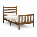 Einzelbett Bettgestell Braun aus massivem Kiefernholz 90 x 200 cm