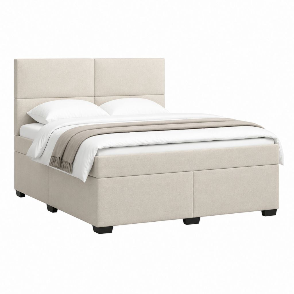 Polsterbett Beige mit Polyesterbezug Rechteckig 180 x 200 cm