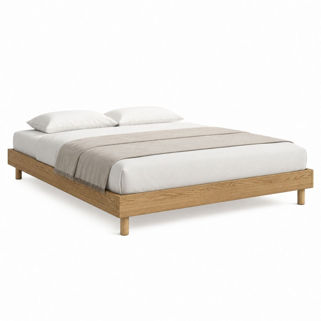 Bettgestell Natur-Eiche Massivholz rechteckig 180 x 200 cm
