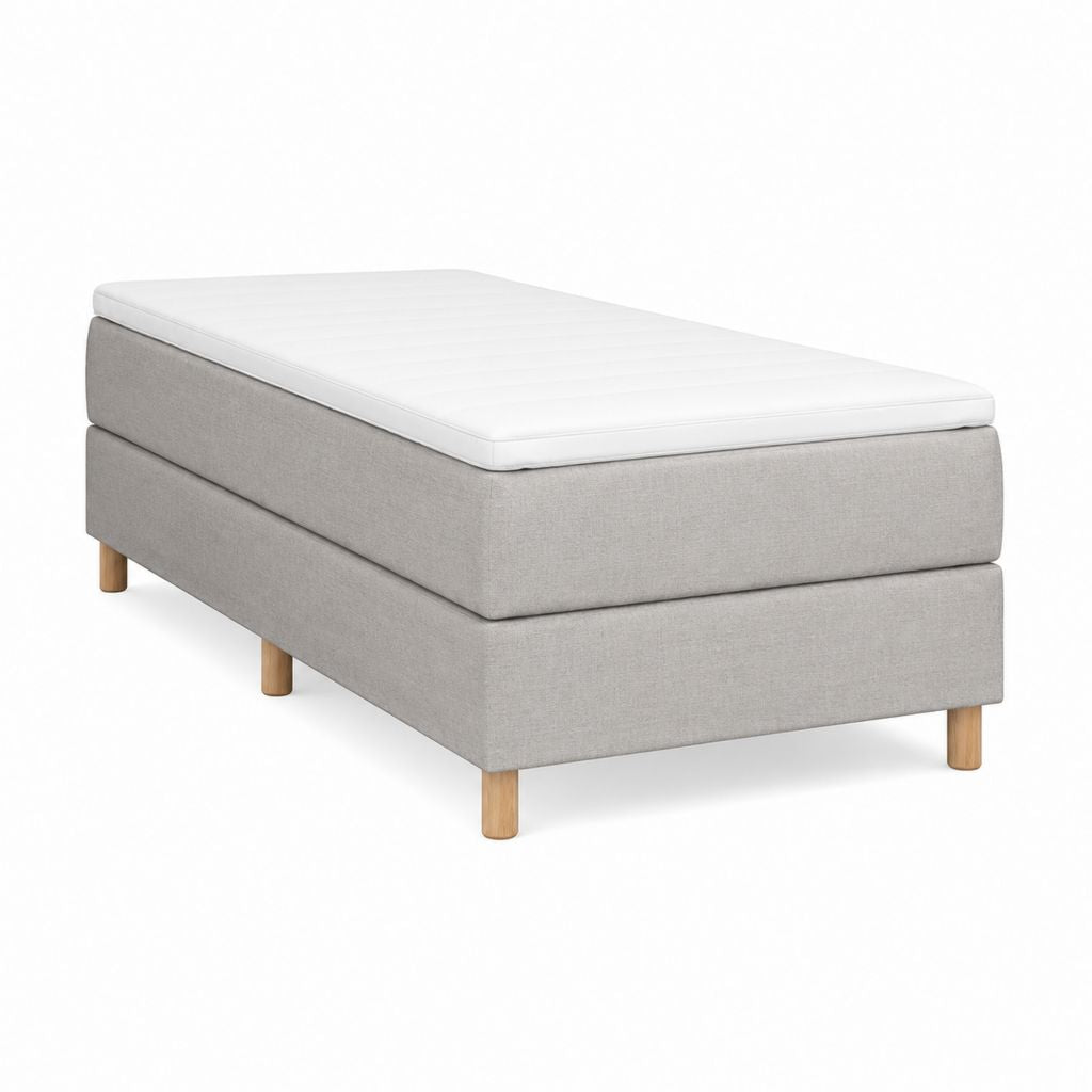 Boxspringbett Hellgrau Polyester Rechteckig mit Matratze Liegefläche 90 x 200 cm