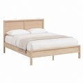 Doppelbettgestell Natur Massivholz Rattan Rechteckig 160 x 200 cm
