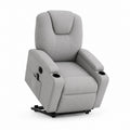 Relaxsessel Fernsehsessel hellgrau aus 100 % Polyester Hochlehner mit Liegefunktion 91 x 86 x 106 cm